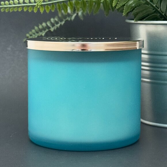 BBW Bergamot Waters White Barn Bath & Body Works 3 Wick Candle - Picture 2 of 10